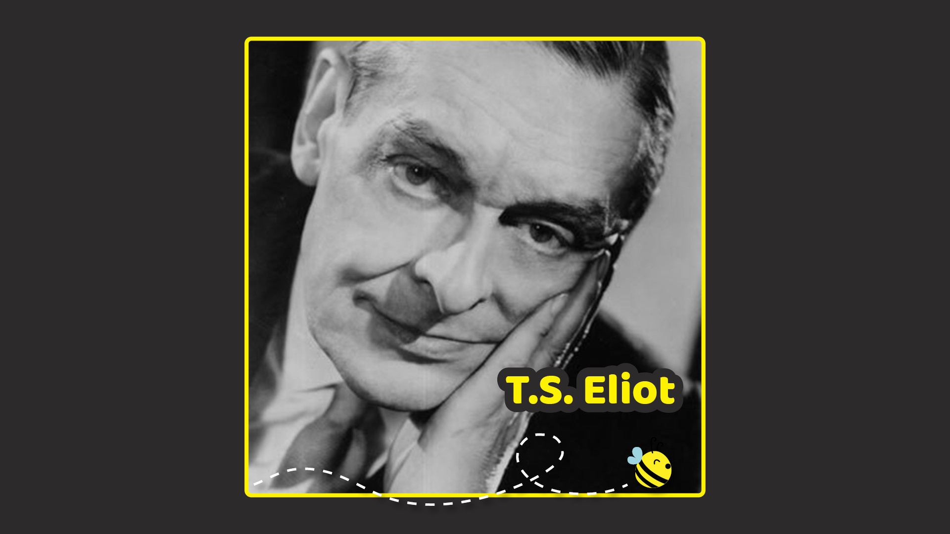 Foto ritratto di T.S.Eliot, poeta statunitense che tuttavia visse la propria carriera letteraria nell'Inghilterra modernista